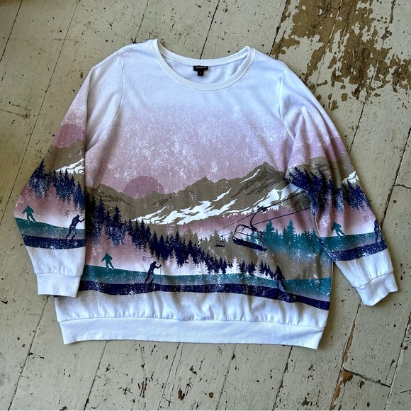 Torrid Skiers Ski Skiing Graphic Print Sweatshirt Pullover - Picture 1 of 14